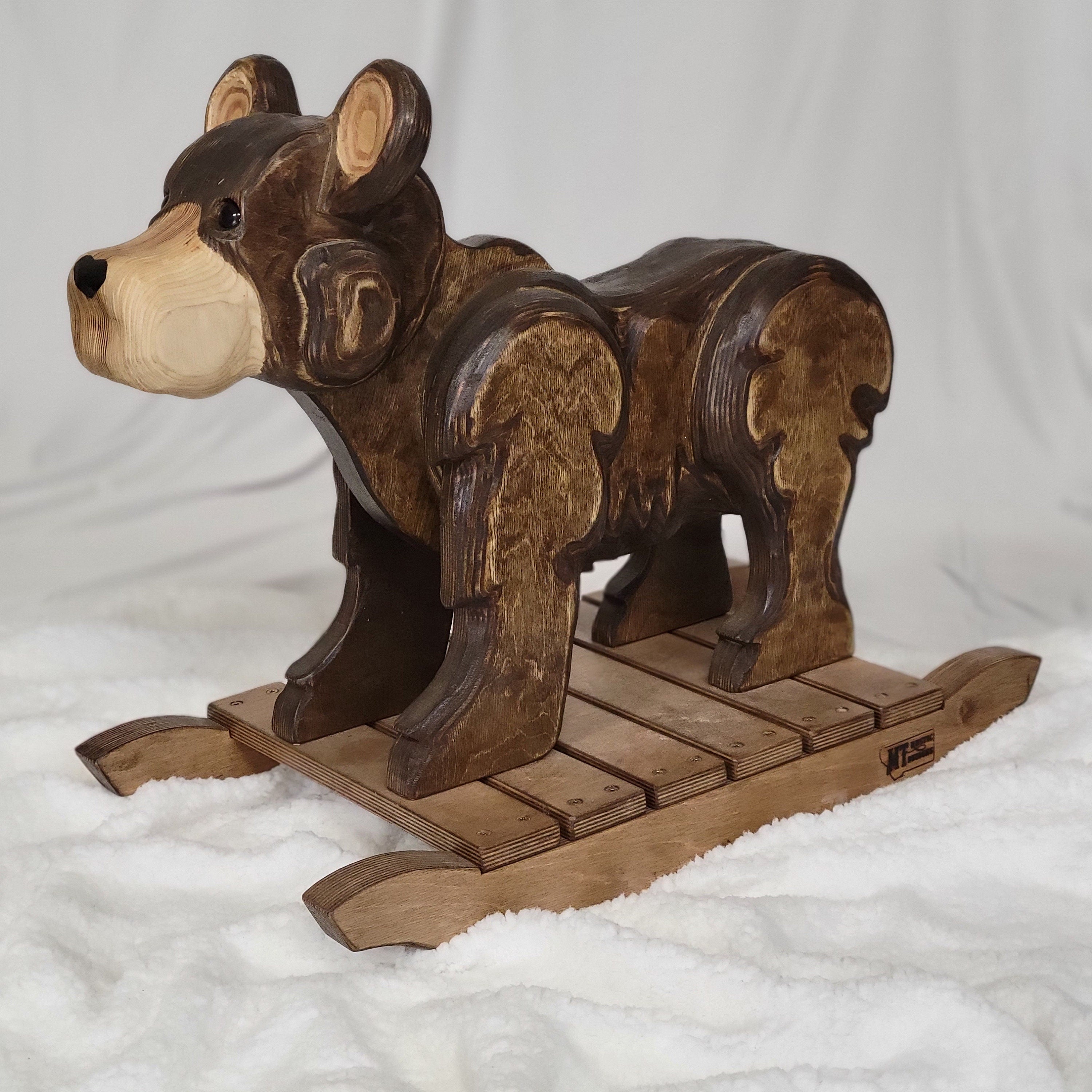 Carved Wooden Rocking Bear | Rocking Horse - Handcrafted in Montana