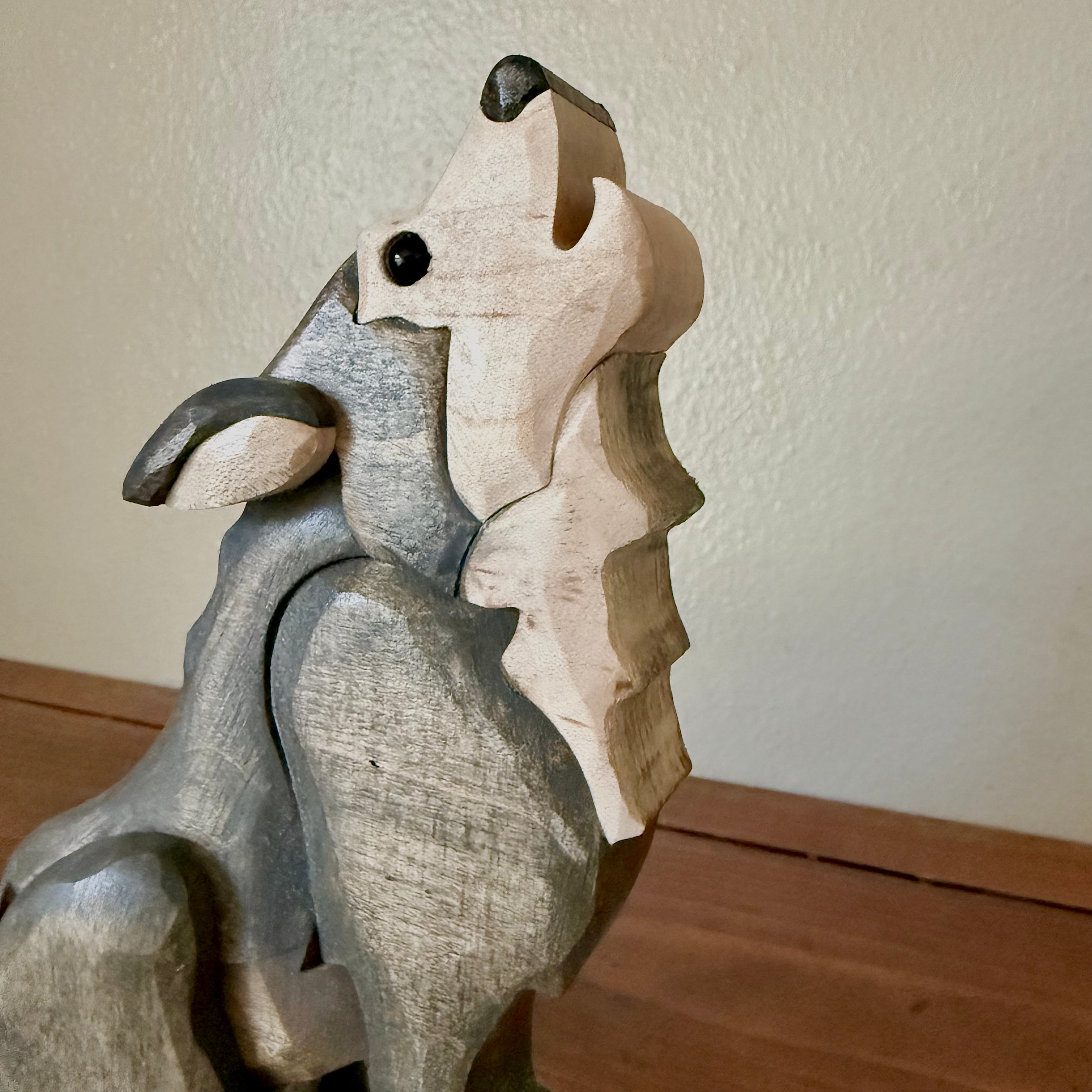 Handmade Wooden Wolf Shelf Sitter – Rustic Cabin & Wildlife Decor