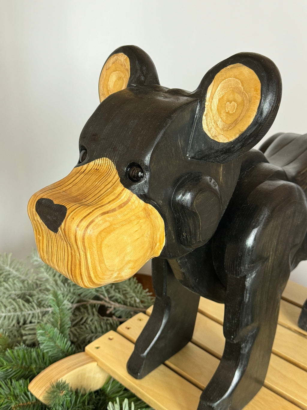 Carved Wooden Rocking Bear | Rocking Horse - Handcrafted in Montana