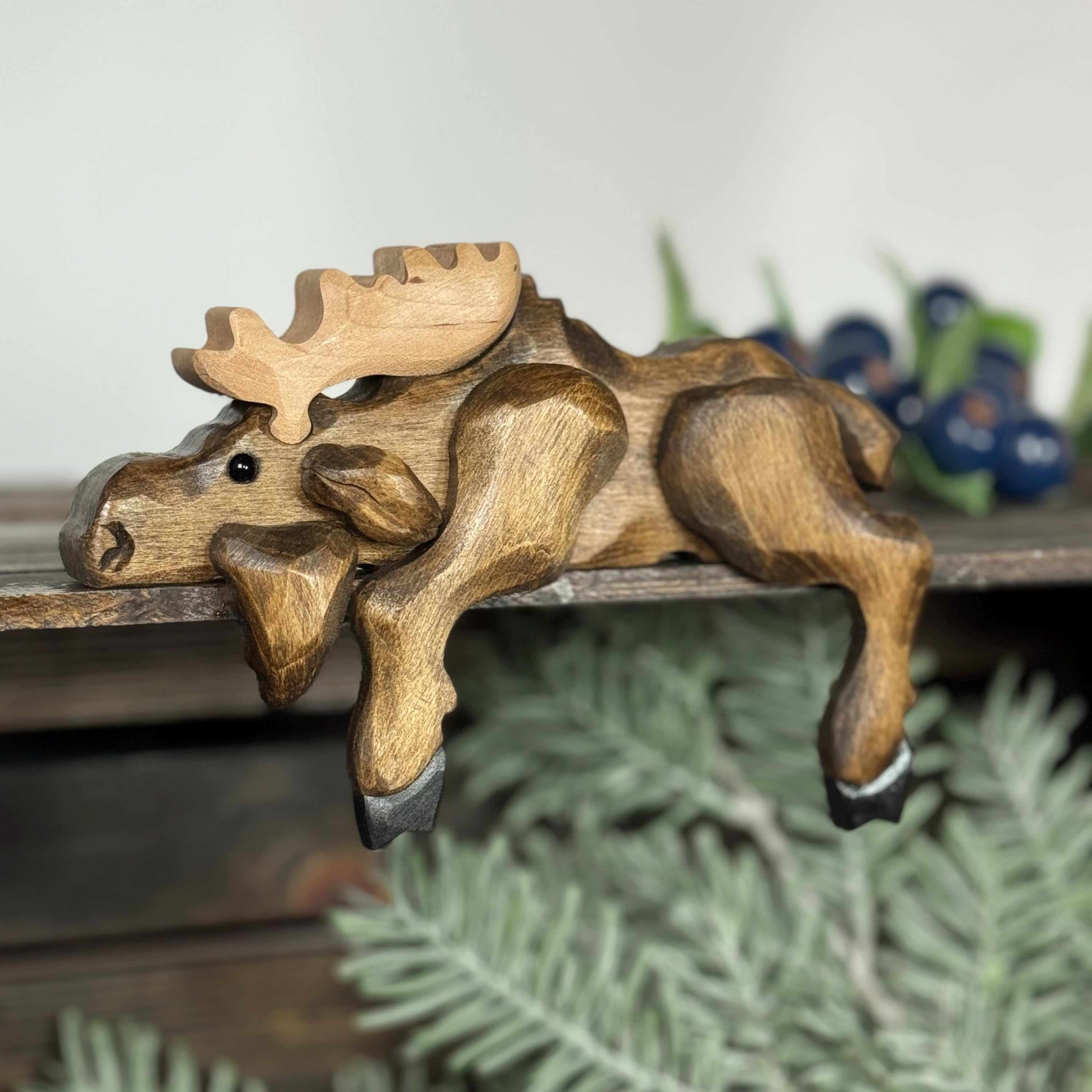 Handmade Wooden Moose Decor for Rustic & Cabin Homes