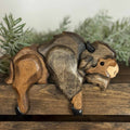 Rustic Wooden Bison Shelf Sitter – Farmhouse & Western Home Decor on a rustic wood surface.